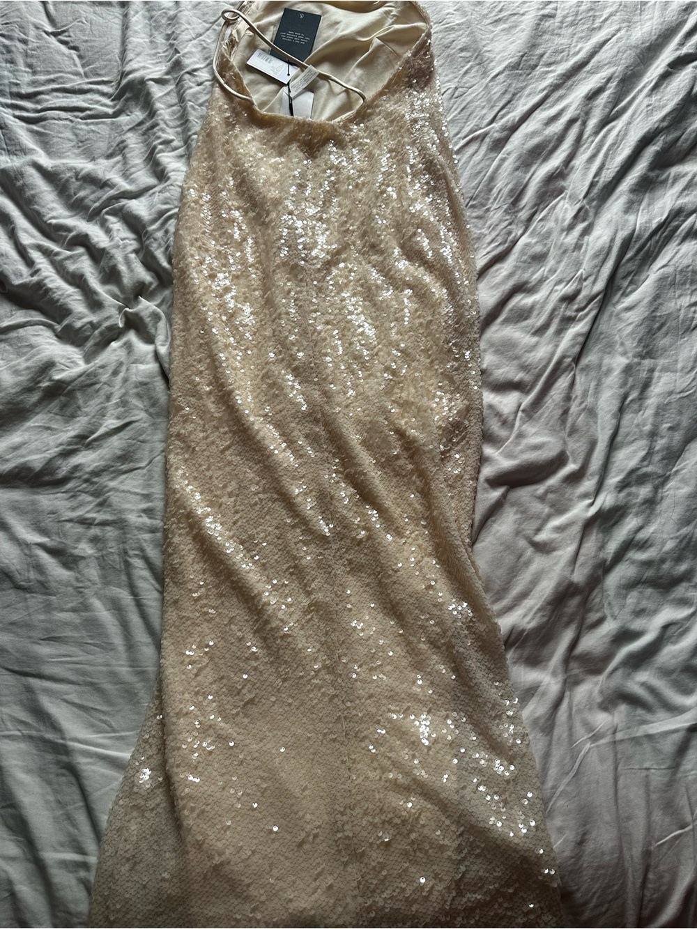 Sequin Slip Maxi Dress in Champagne - Picture 11 of 12